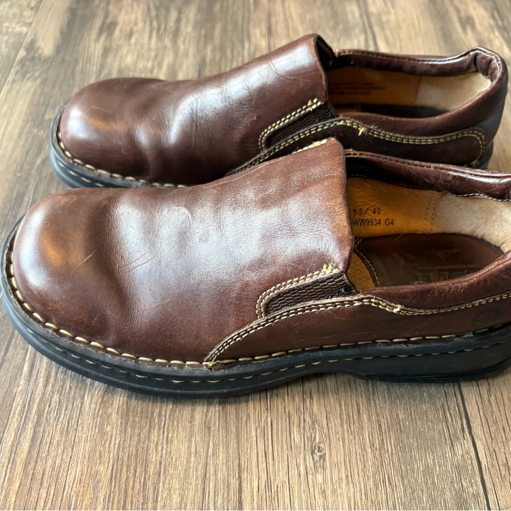 Born Slip-on Brown Loafers Leather Women’s Size 8.5 US